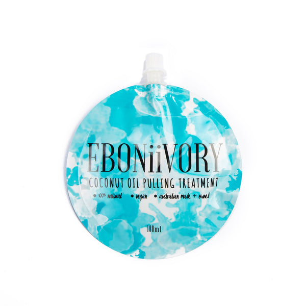 Mint Coconut oil pulling mouthwash by EBONiiVORY
